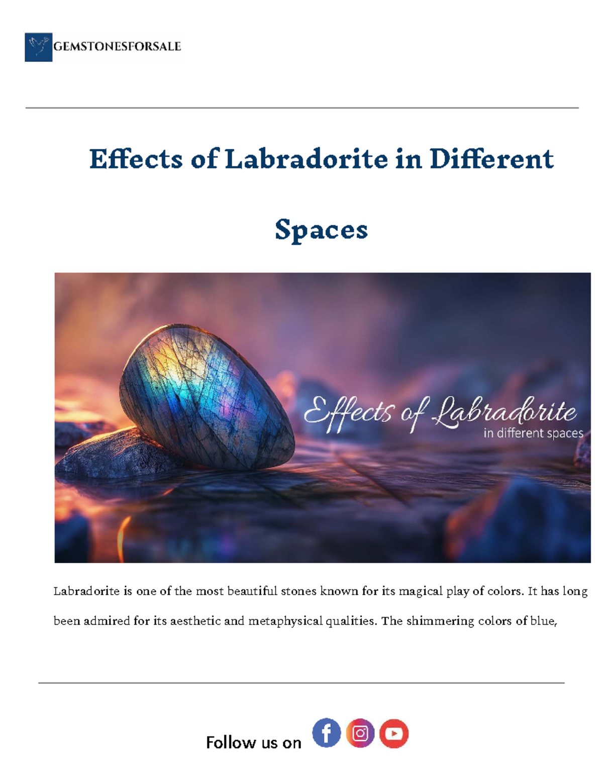Effects of Labradorite in Different Spaces - Effects of Labradorite in ...