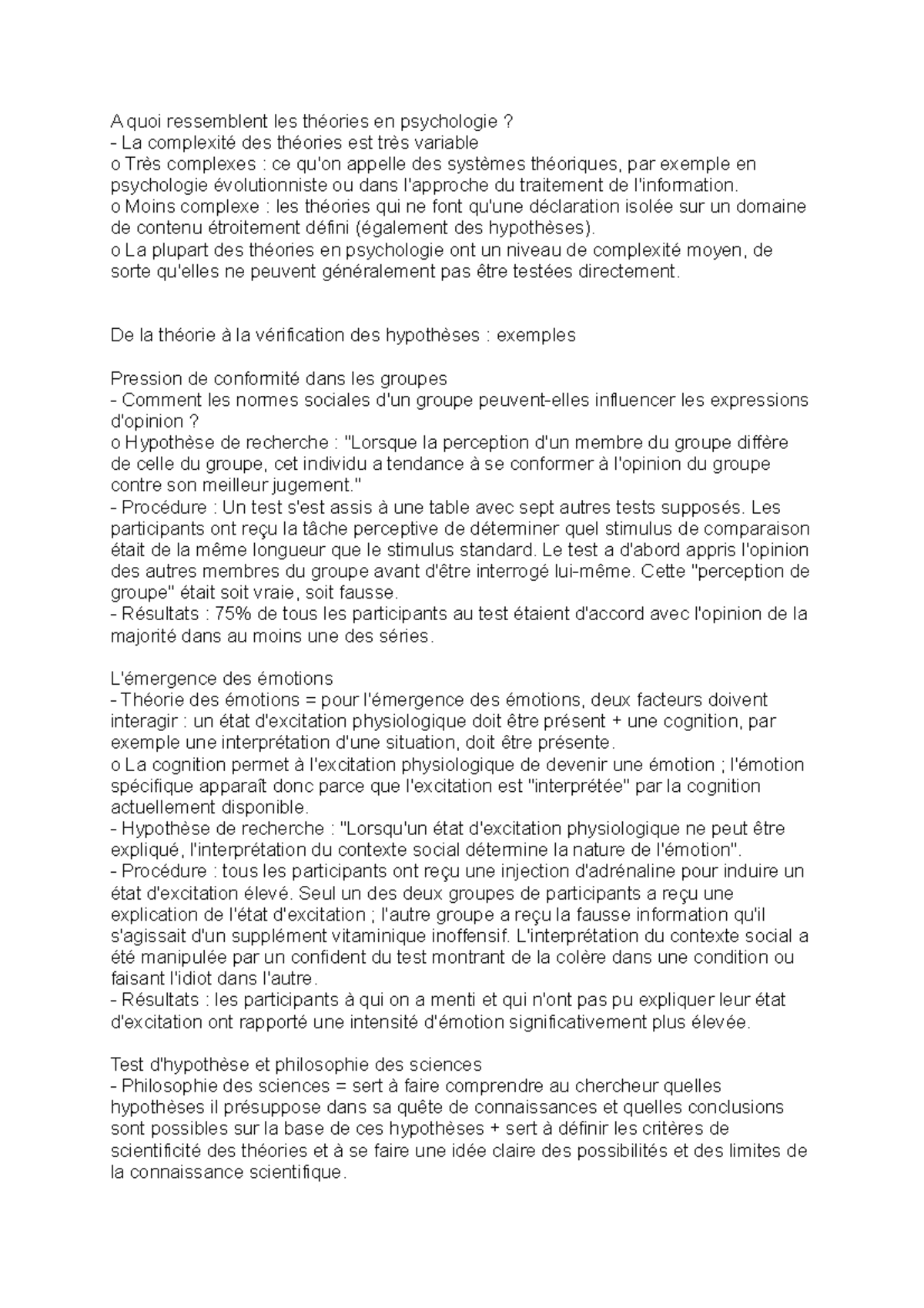 A quoi ressemblent les théories en psychologie - A quoi ressemblent les ...