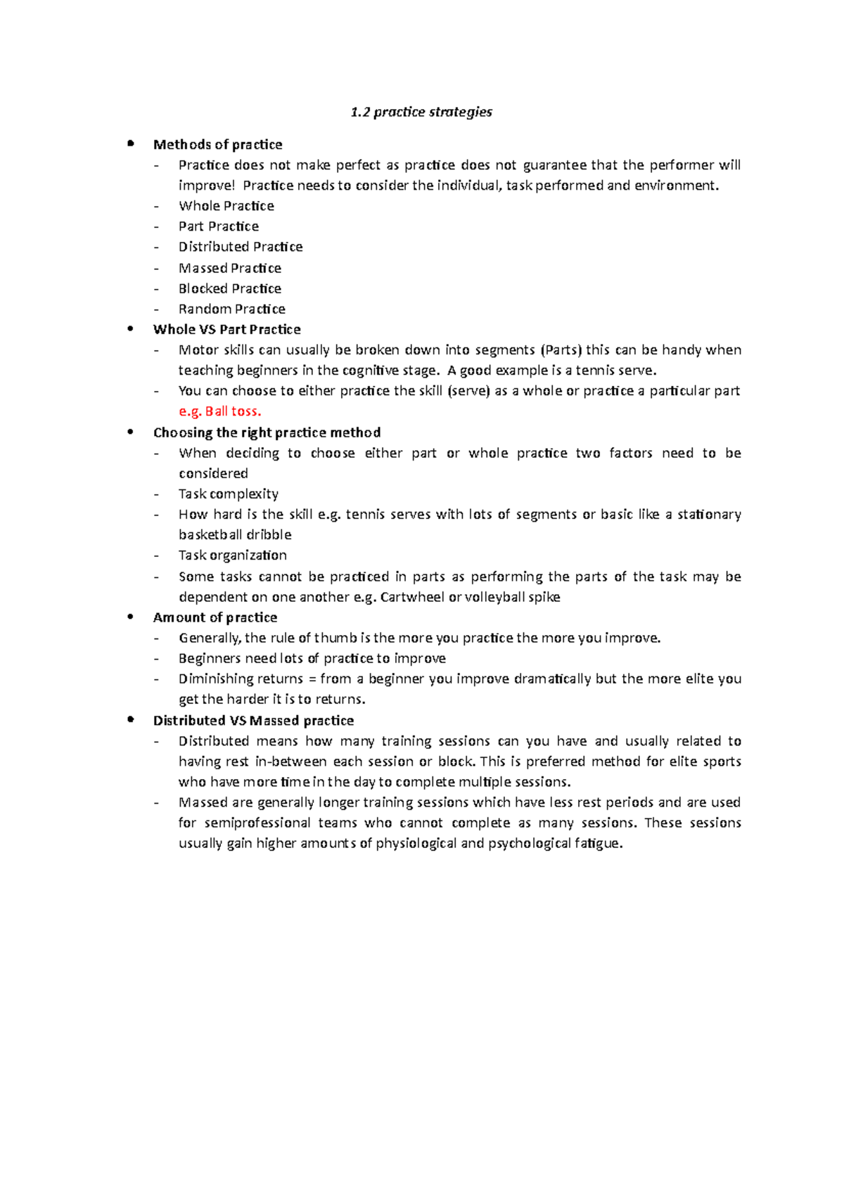 Practice Strategies: Effective Methods for Skill Development - Studocu