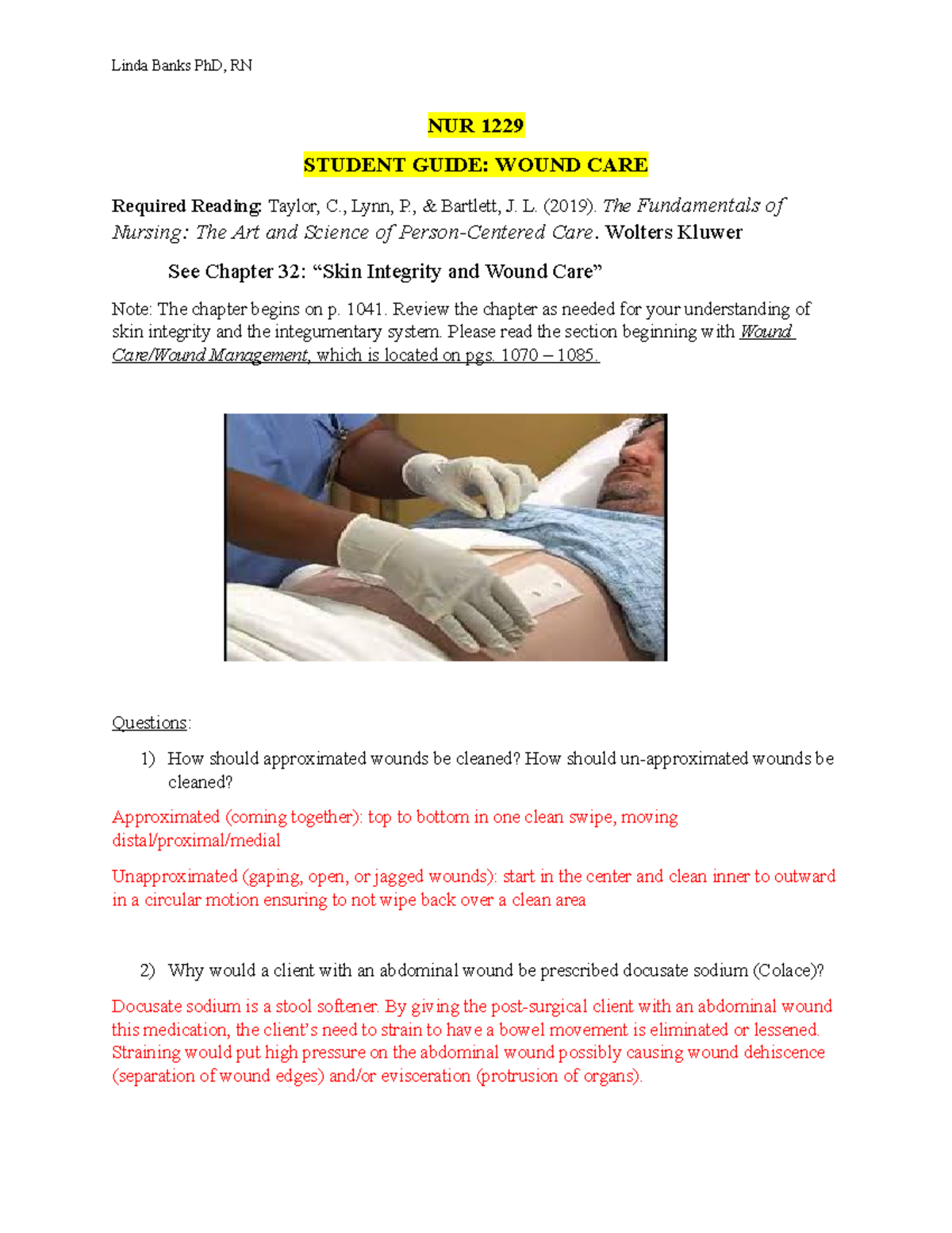 NUR 1229 Wound Care Study Guide: Essential Nursing Techniques - Studocu