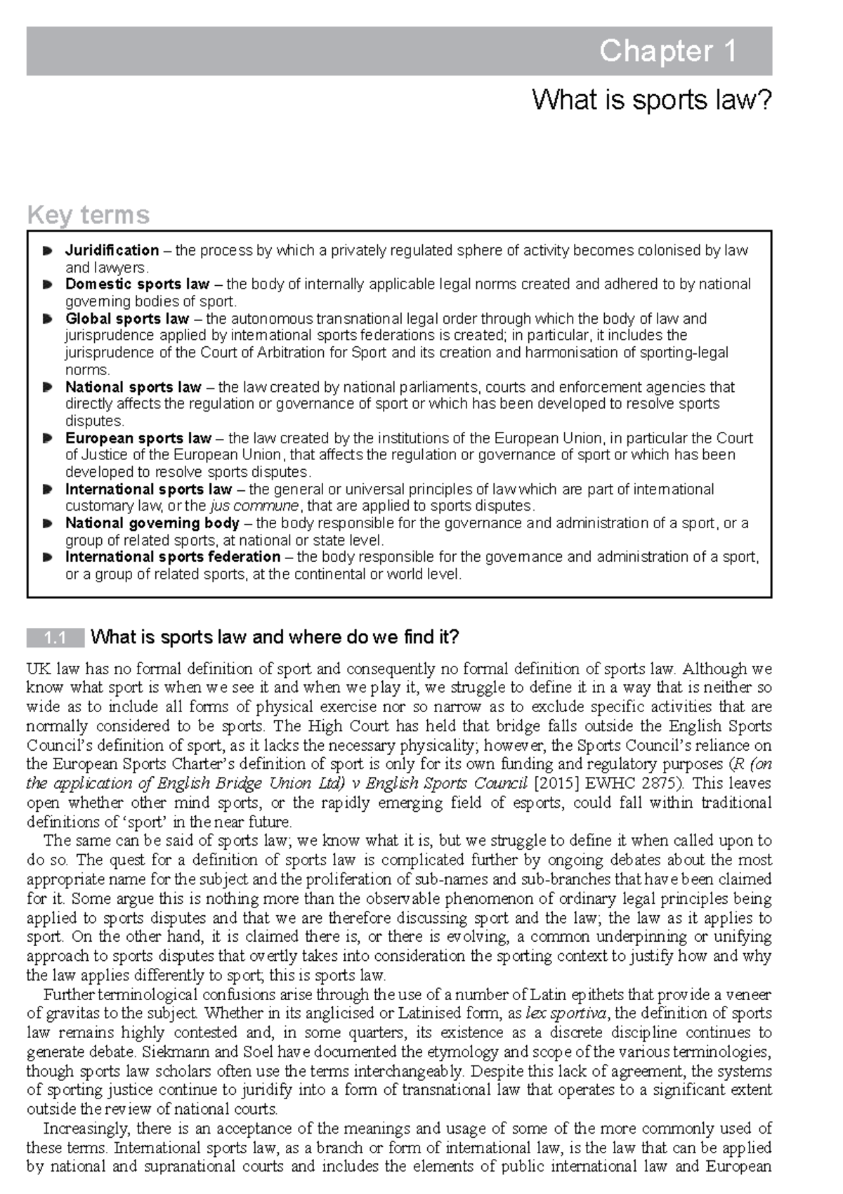 James Chapter 1 pages - THIS IS PRAC WORK - 1. Chapter 1 What is sports ...