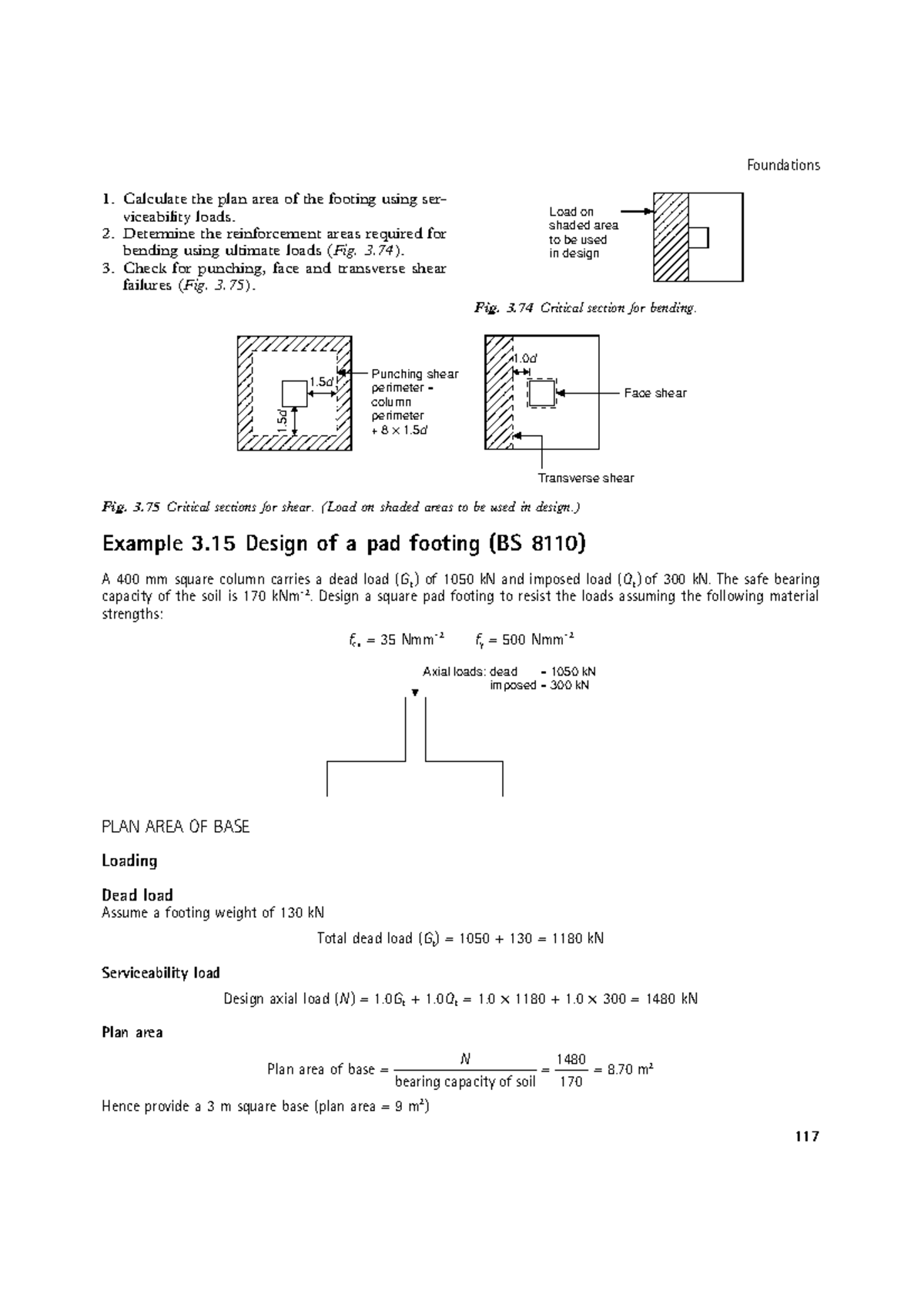 BS 8110 Design of Pad Footing for Strength of Materials - Document Preview