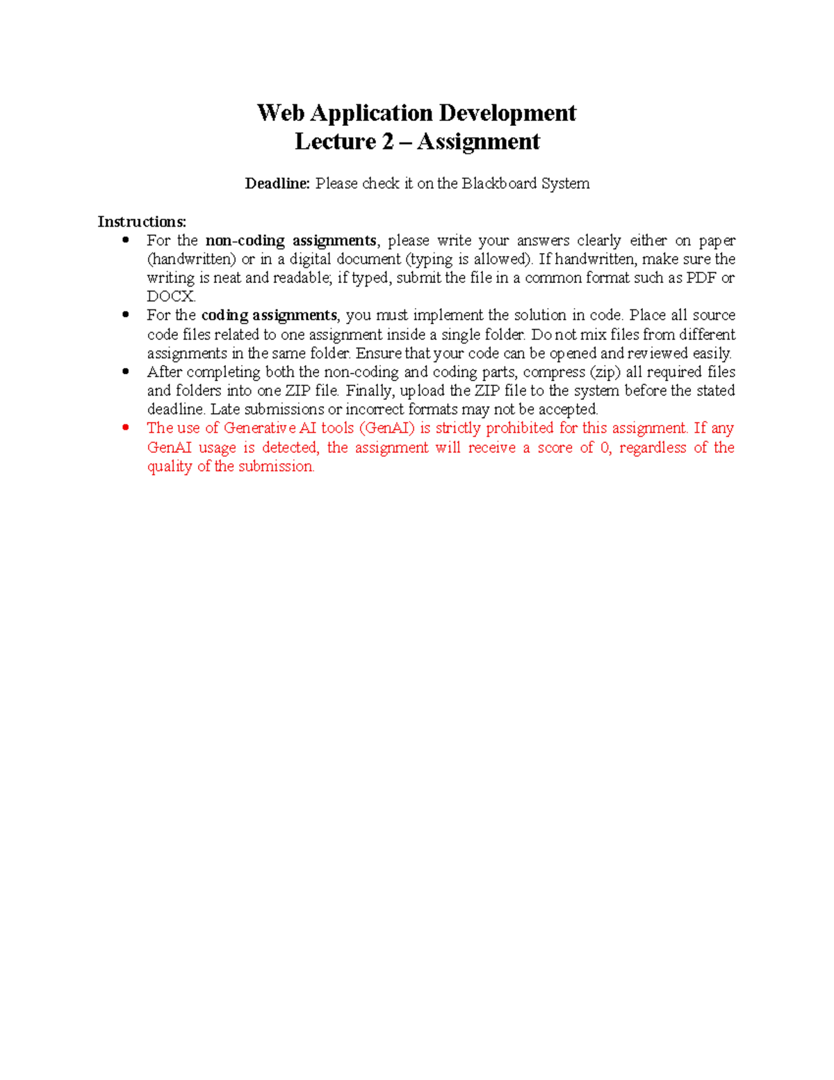 Web Application Development (WAD 123123) Assignment 2 Guidelines - Studocu