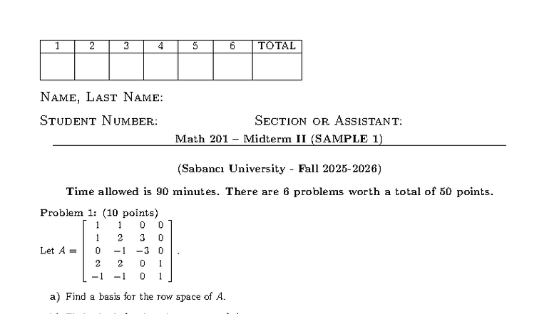 Math 201 Midterm II Sample 1 - Detailed Solutions - Studocu