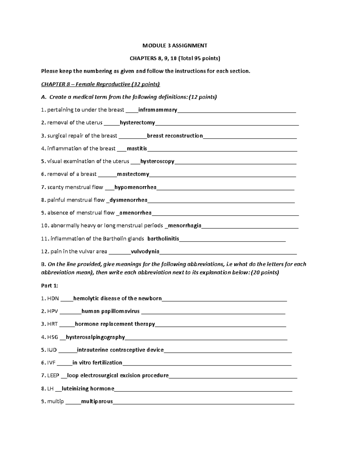 D..New Module 3 Assignment Ch 8, 9, 10 - MODULE 3 ASSIGNMENT CHAPTERS 8 ...