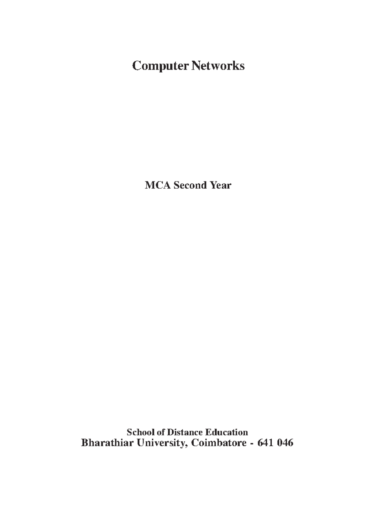 MCA 2nd Year: Computer Networks Comprehensive Syllabus Overview - Studocu