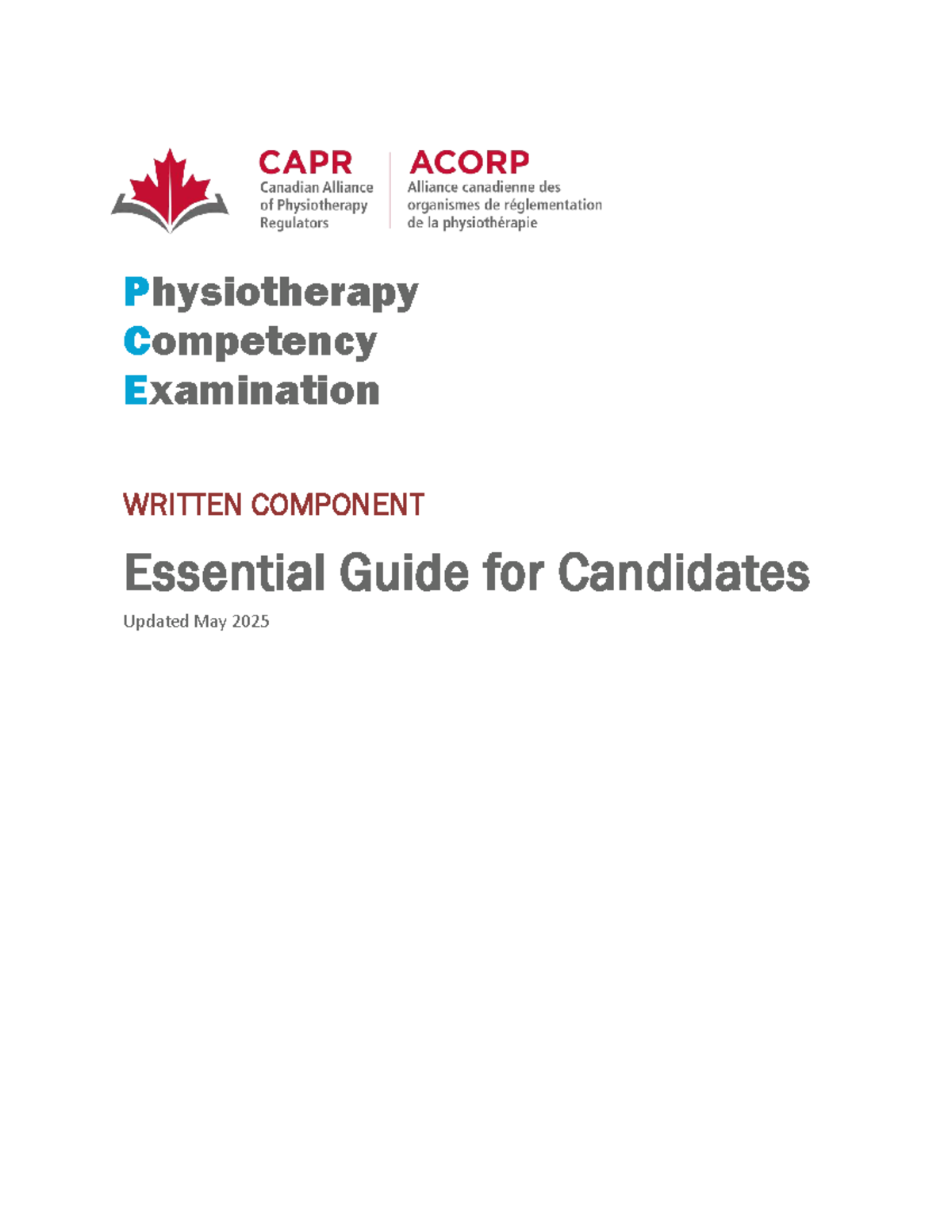 Essential Guide for Candidates: PCE Written Component 2025 - Studocu
