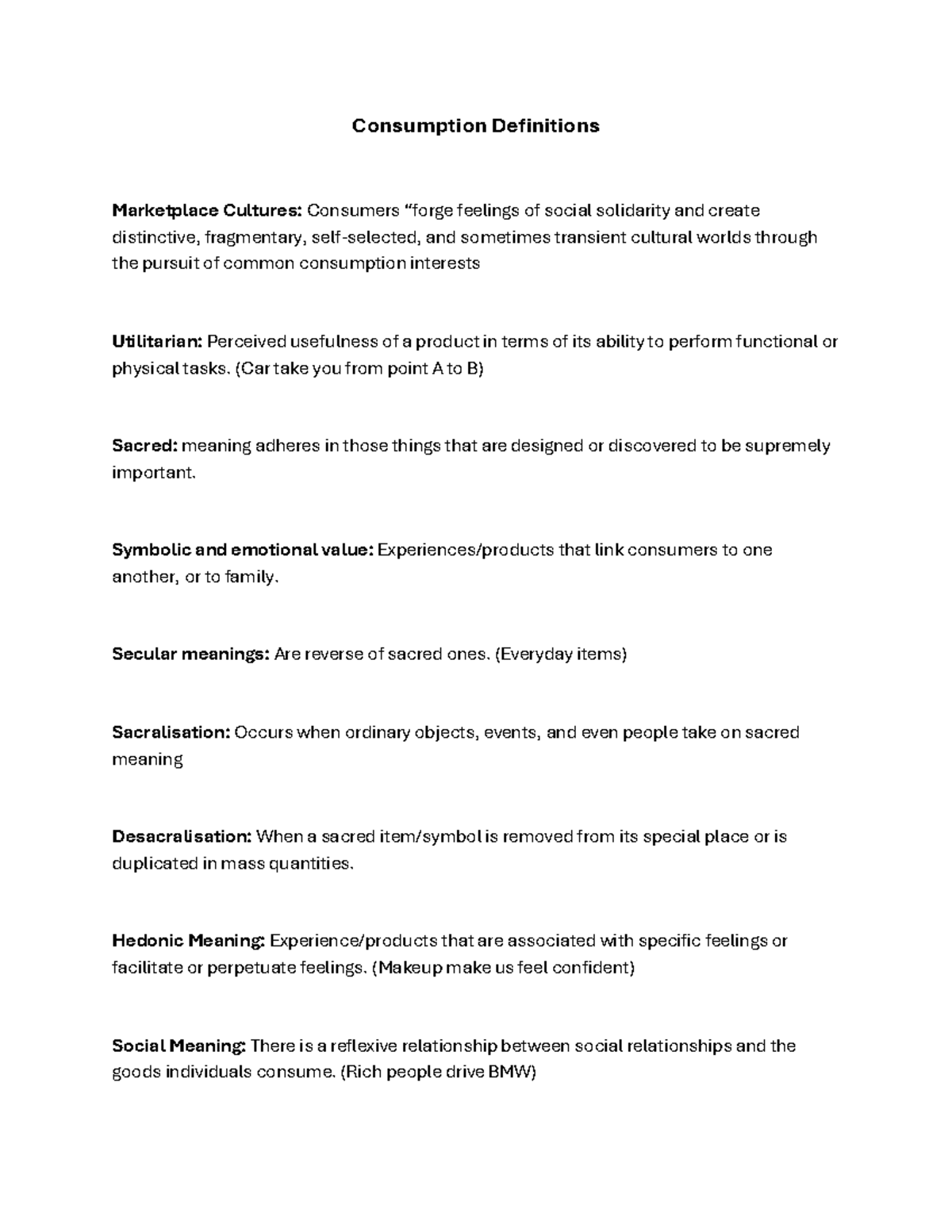 Cultural Concepts of Consumption: Definitions and Consumer Behavior ...