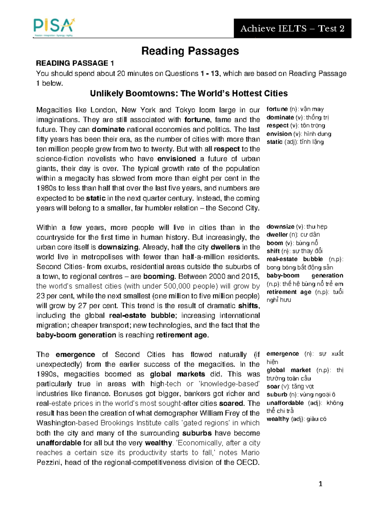 Achieve IELTS Test 2 Reading Passages Analysis and Insights - Studocu
