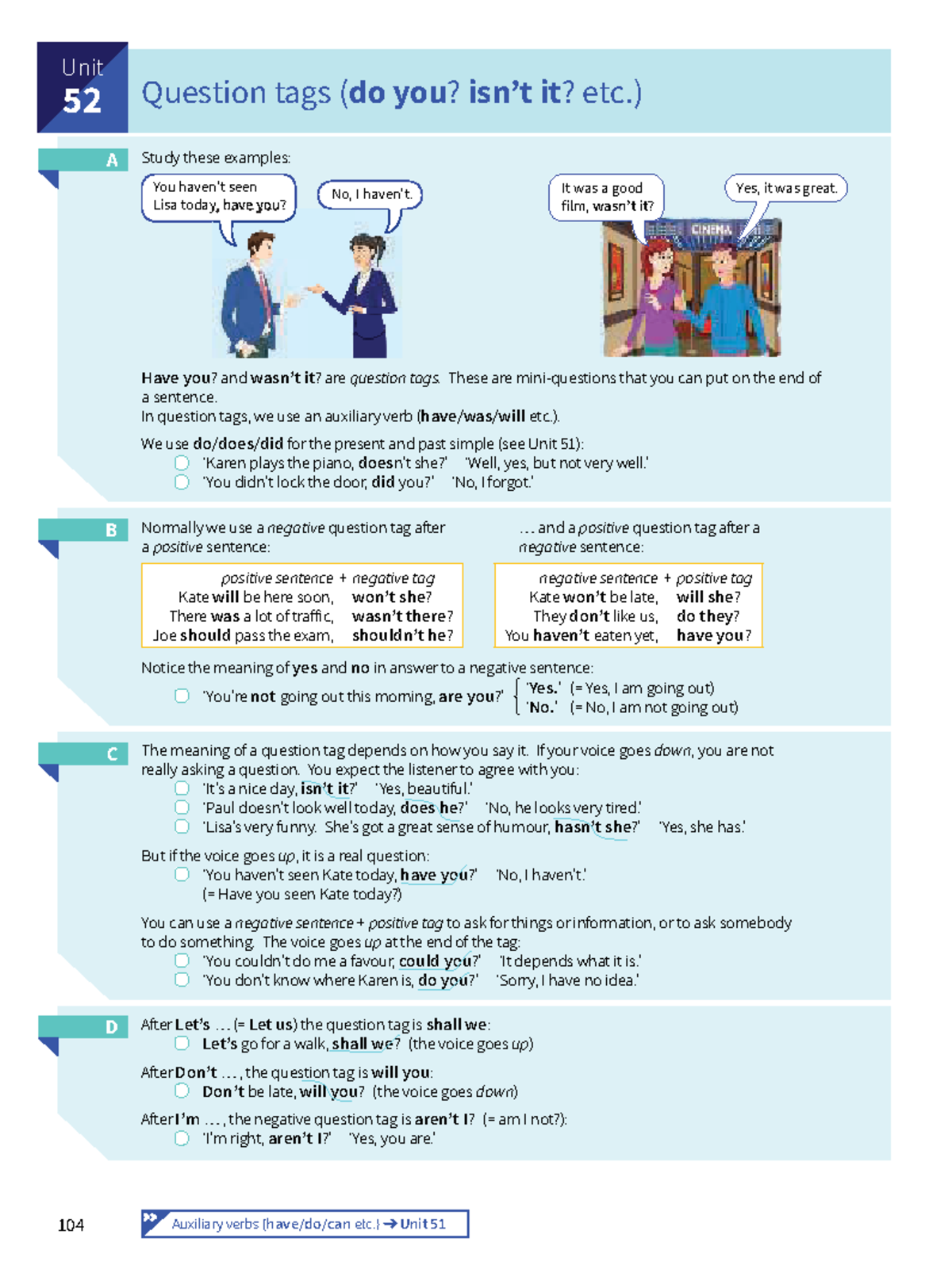Unit 52: Understanding Question Tags in English Grammar - Studocu