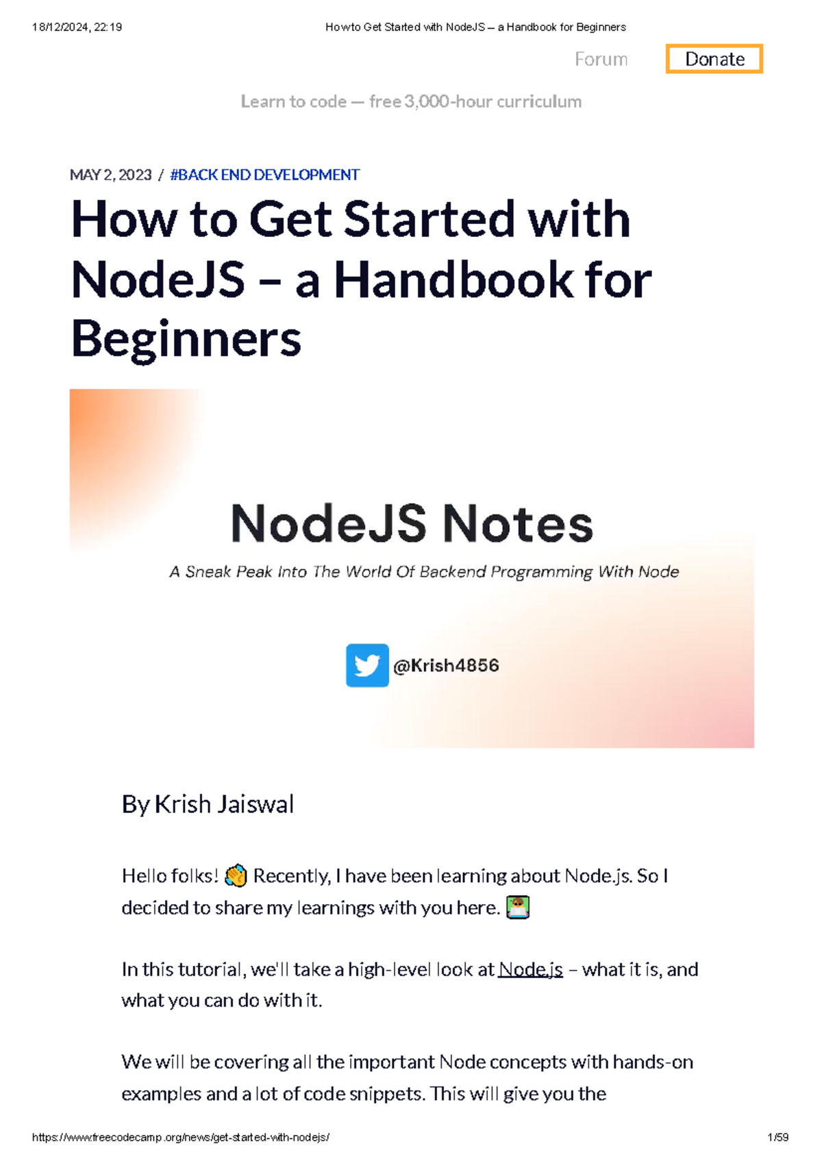 How to Get Started with Node JS – a Handbook for Beginners - MAY 2 ...