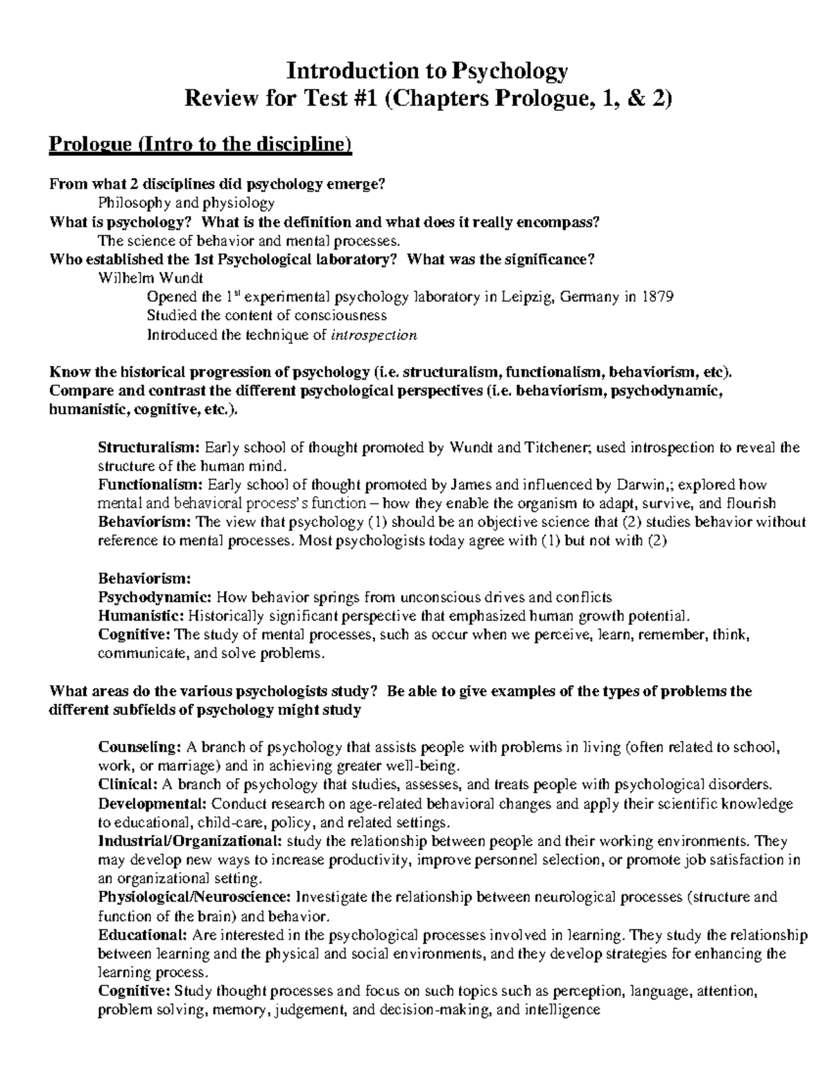 PSY100 Final Exam Review: Key Learning Outcomes and Concepts - Studocu