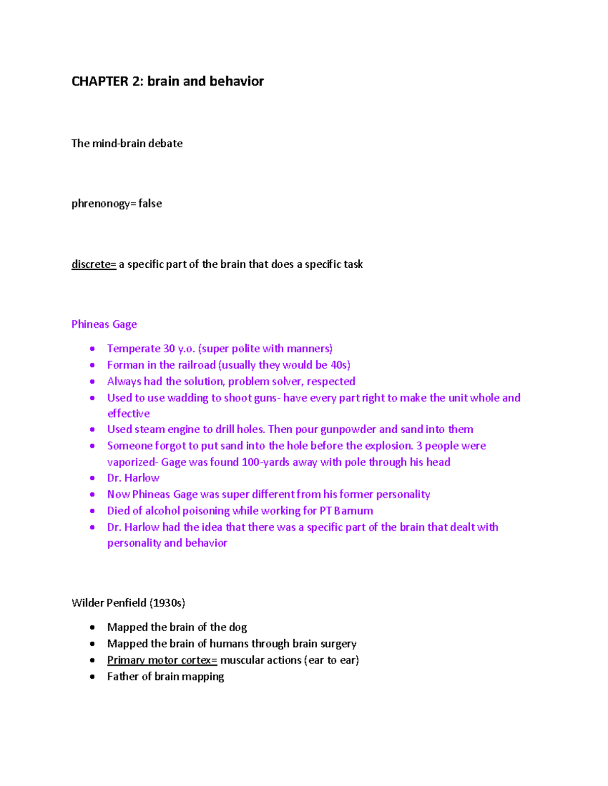 Ch 2 - Brain and Behavior Overview: Key Concepts and Terms - Studocu