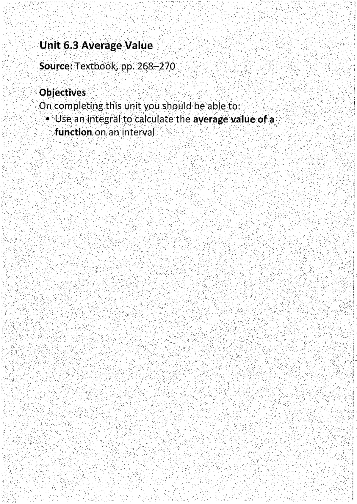 Integral Calculus: Average Value of Functions - Notes 20260512 - Studocu