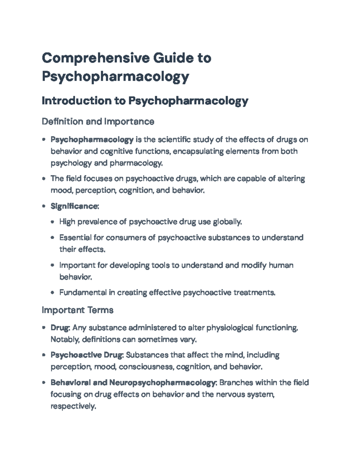 Comprehensive Guide to Psychopharmacology: Concepts & Research ...