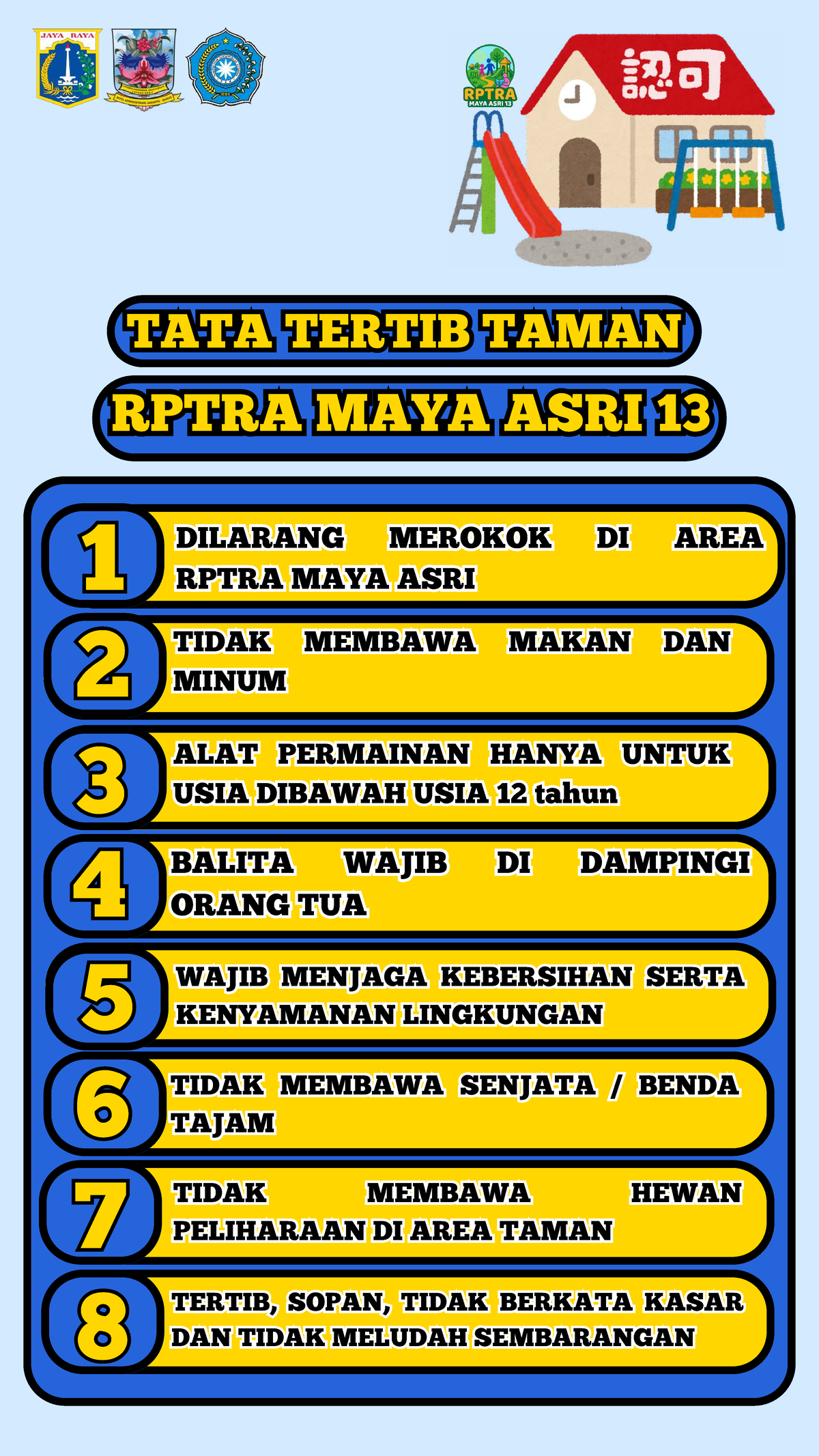 TATA Tertib Taman RPTRA Maya Asri 13: Aturan dan Ketentuan - Studocu