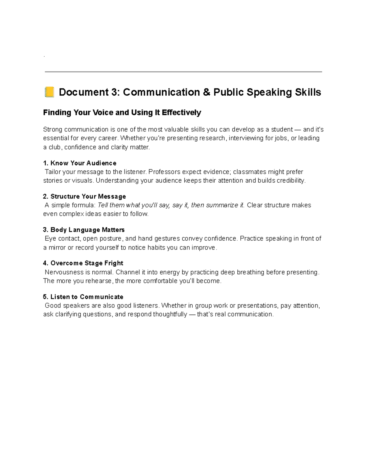 Communication Skills: Finding Your Voice Effectively (Course Code: AI ...