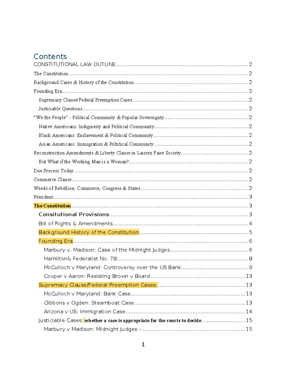 Constitutional Law Outline (Con Law 2025) - Comprehensive Study Guide ...