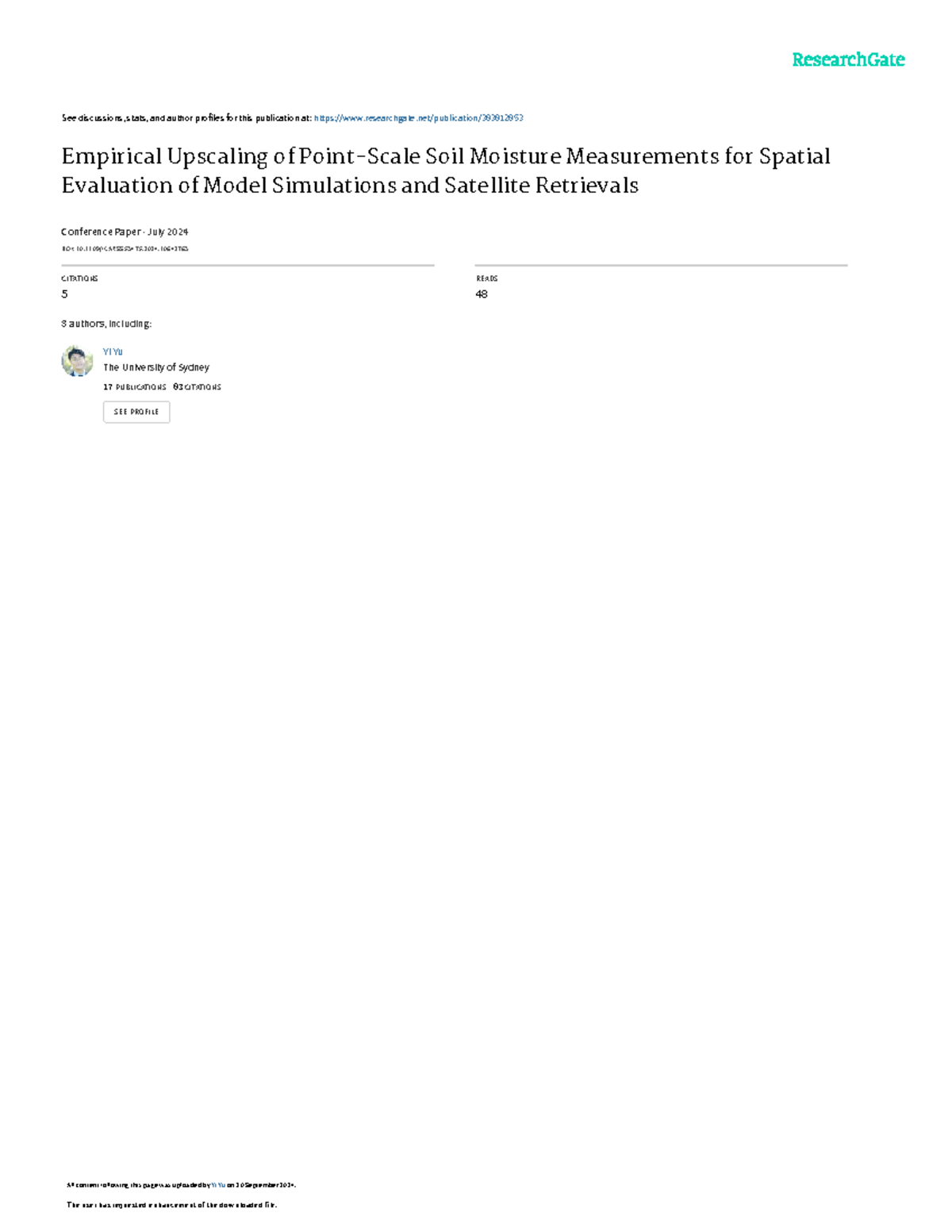 Empirical Upscaling of Soil Moisture Measurements for Evaluation ...