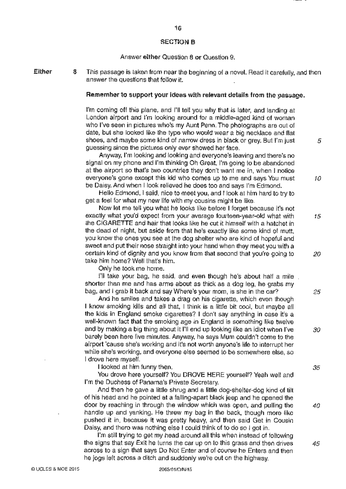 2015 UCLES MOE O Levels Unseen Passage Analysis - Studeersnel