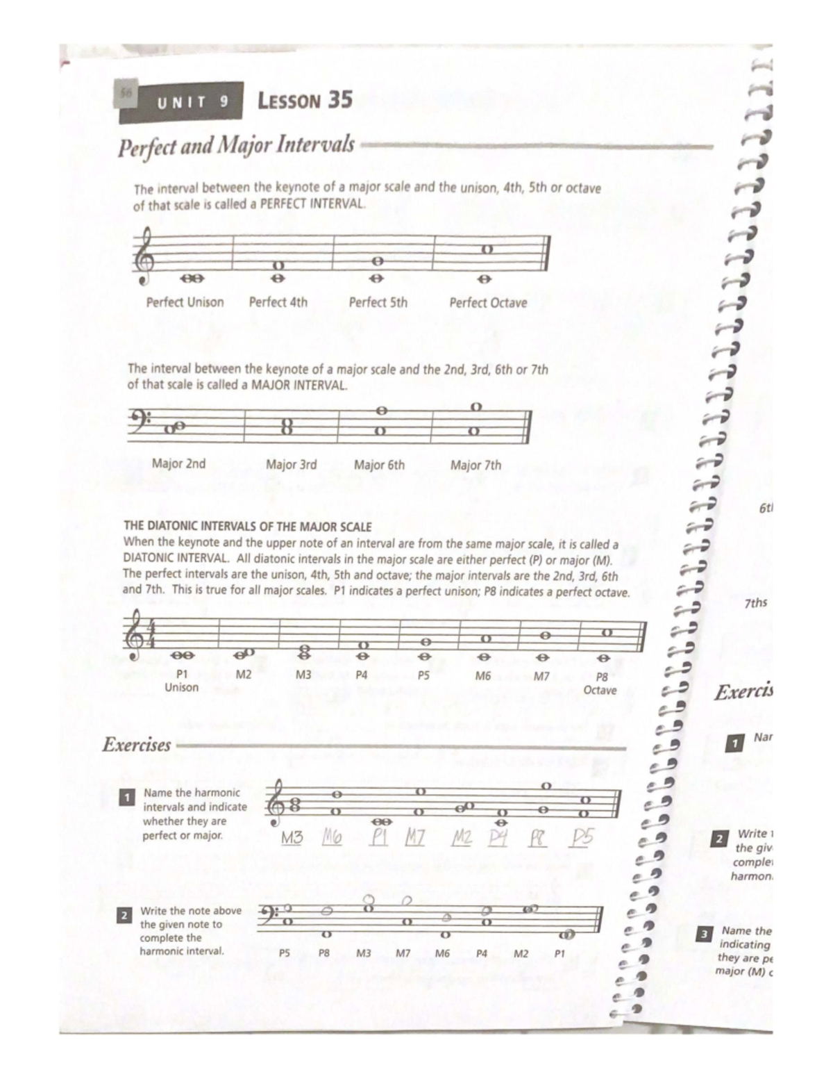 56 UNIT 9 LESSON 35 Perfect and Major Intervals in Music Theory - Studocu