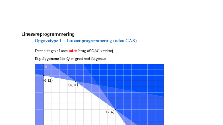 Lineære Programmering Opgaver uden CAS - Matematik Eksamen 2025 - Studocu