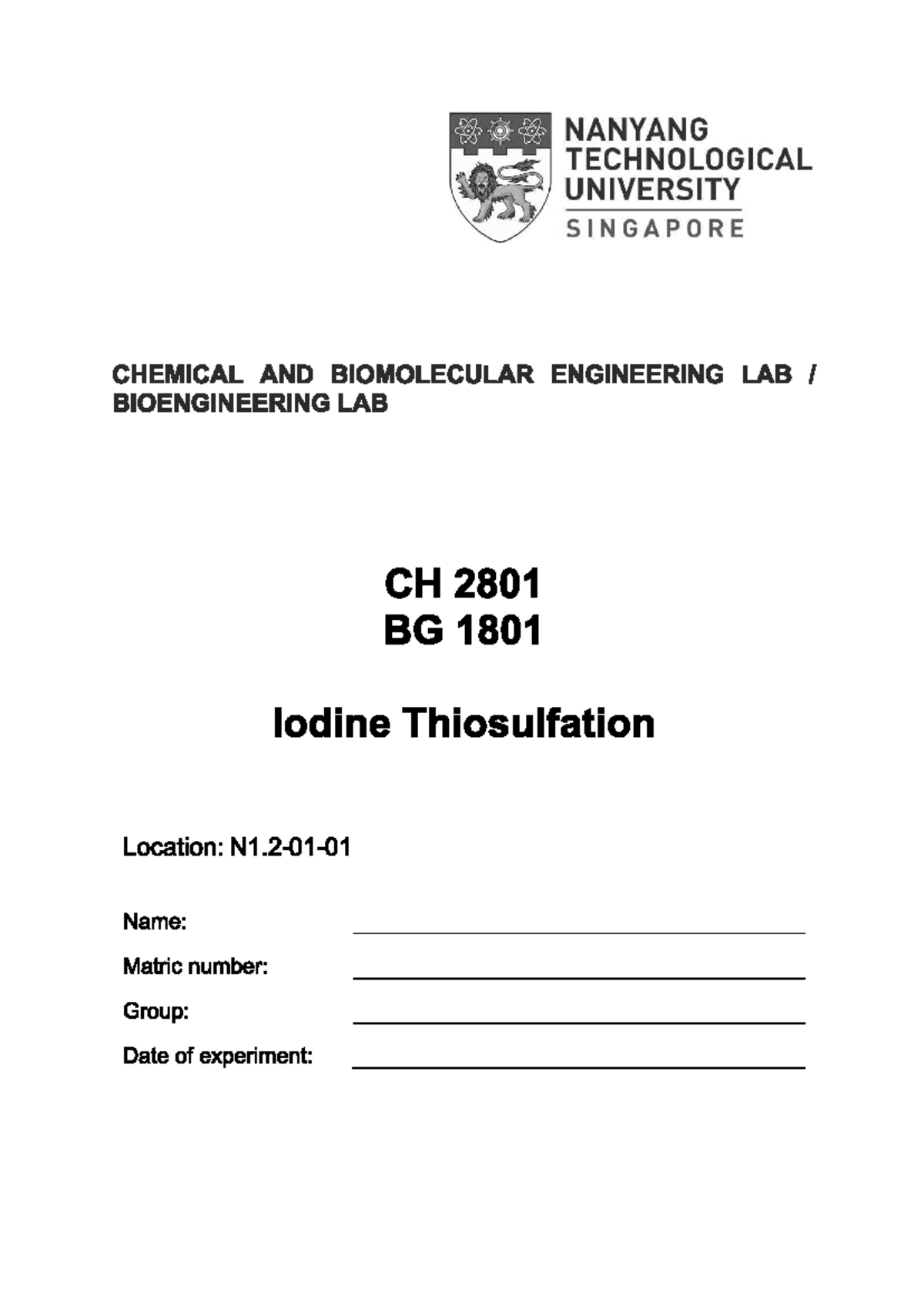 L2 iodine experiment - lab material/manual - NANYANG TECHNOLOGICAL ...