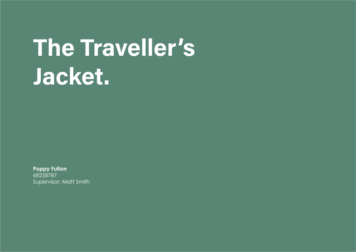 PROD314: Sustainable Jacket Design Portfolio and Market Research - Studocu