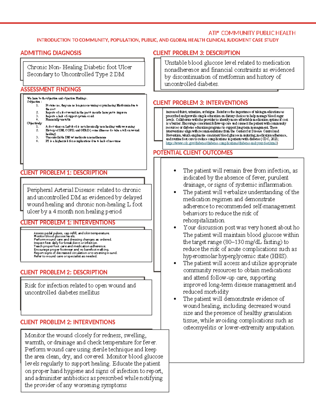 ATI Engage Community Public Health Clinical Judgment Case Study ...