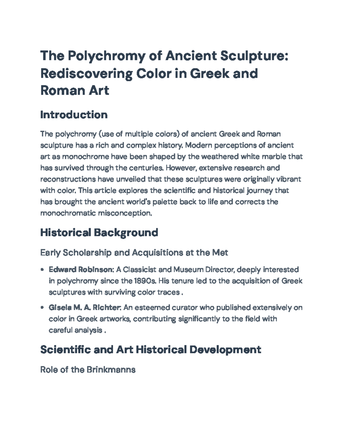 Rediscovering Ancient Colors: Polychromy in Greek and Roman Art - The ...