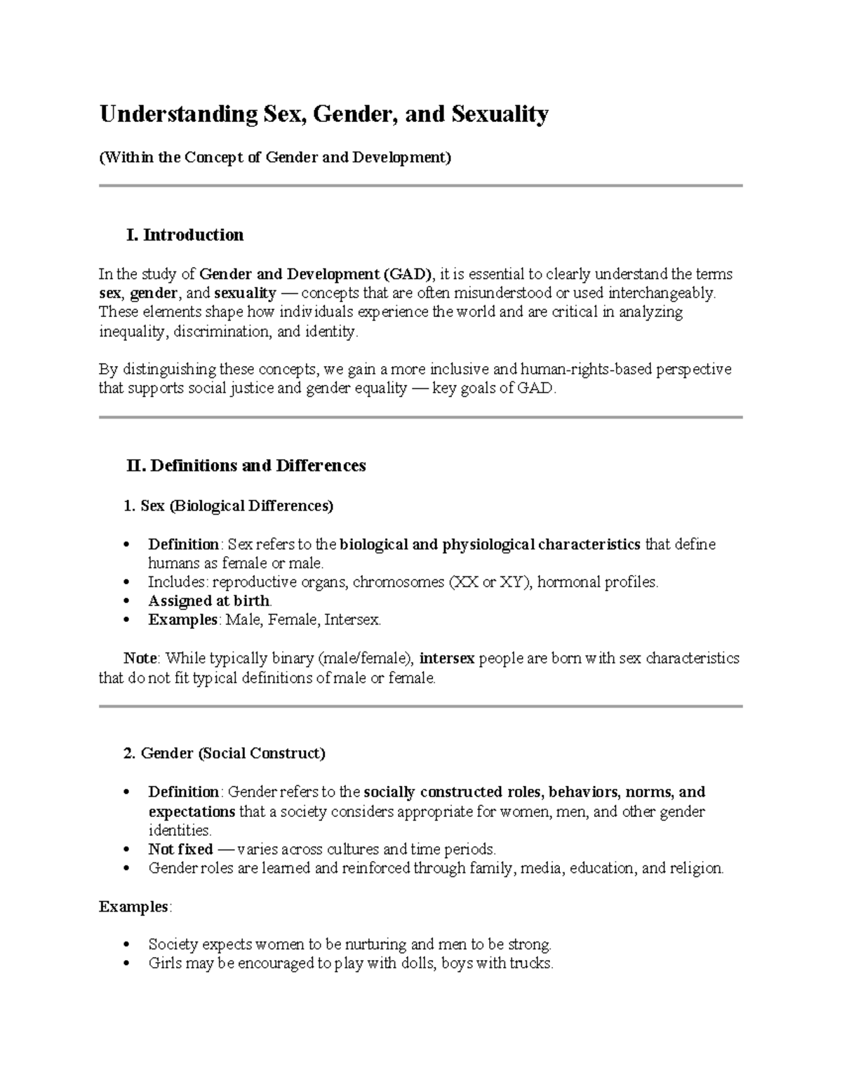 Understanding Sex, Gender, and Sexuality in GAD: Key Concepts and ...