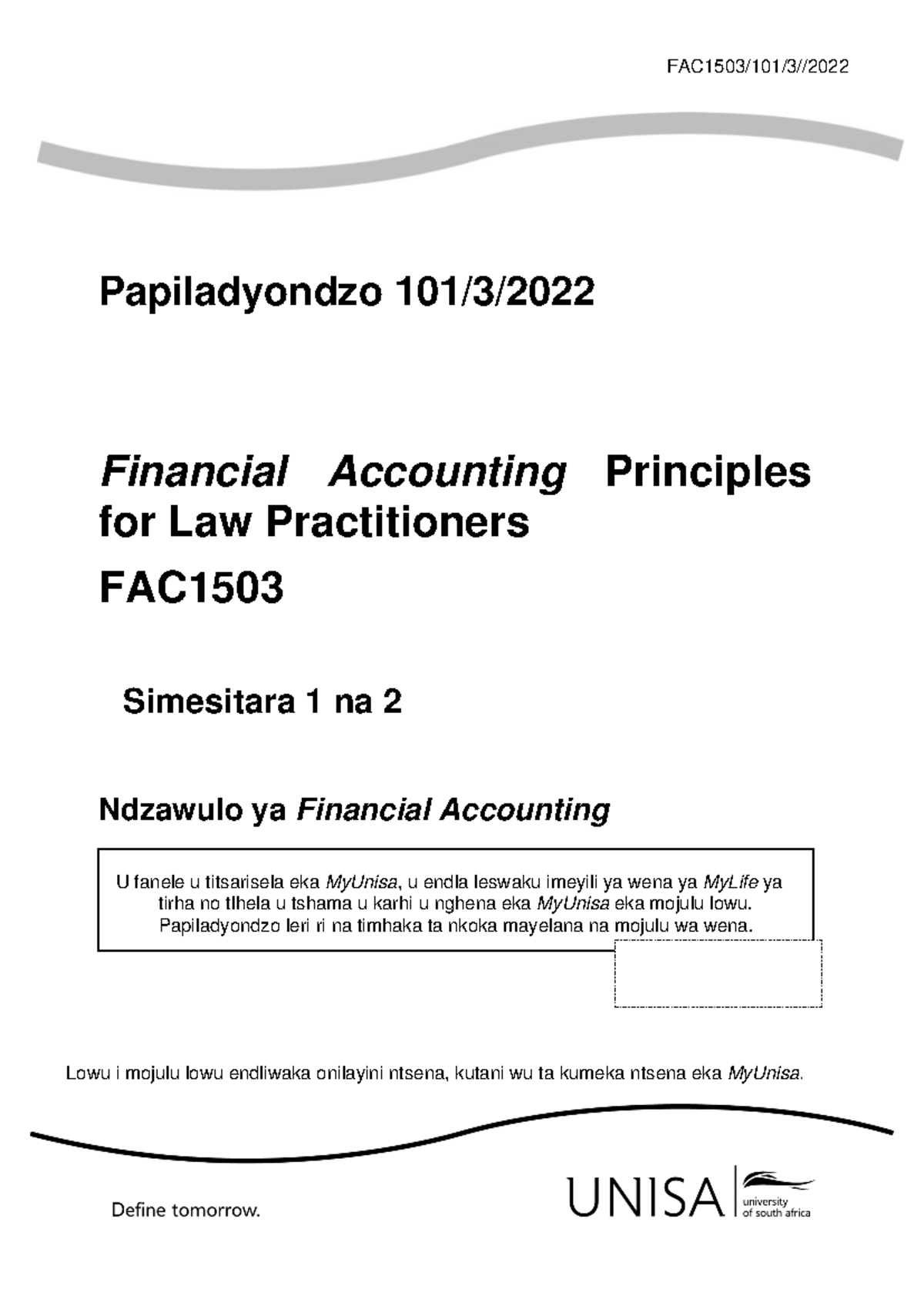 FAC1503 - TUT101-3-2022 Final-Xitsonga 1d1cb0e6e9fae864b83c7dbd3315ee4d ...