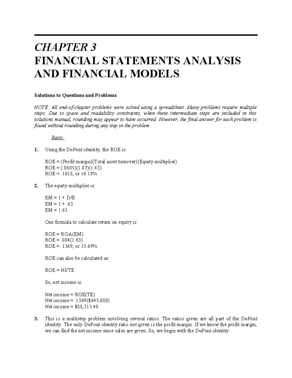 Financial Statement Analysis Solutions for Acct 101: Chapter 3 - Studocu