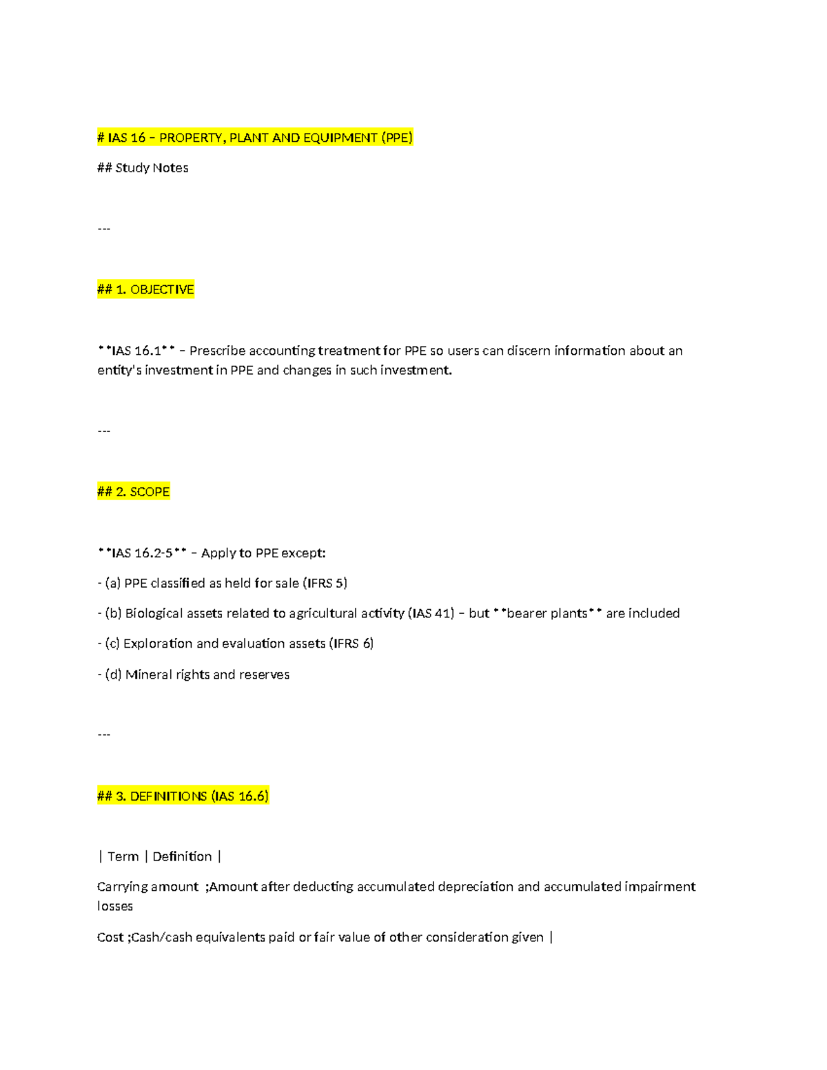 IAS 16 Study Notes: Accounting for Property, Plant, and Equipment (PPE ...