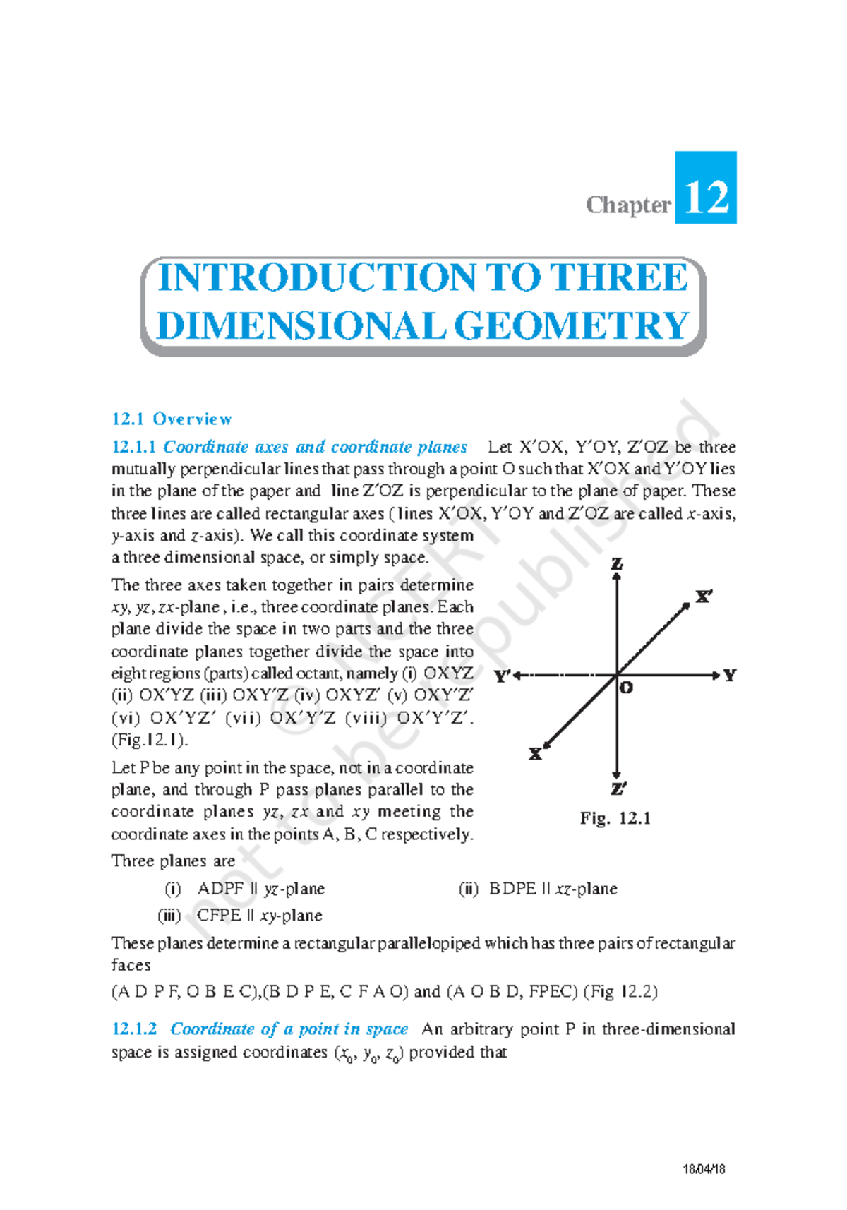 Mathematics 101: Final Exam Study Notes on Three Dimensional Geometry ...