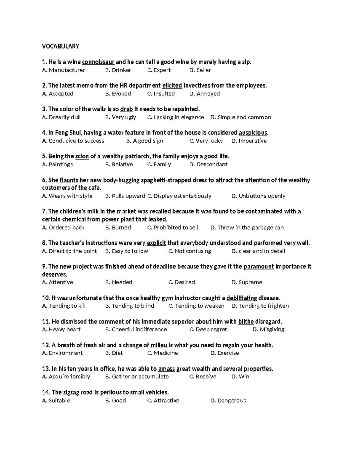 English Vocabulary and Grammar Study Guide 1 (EVG 1) - Studocu