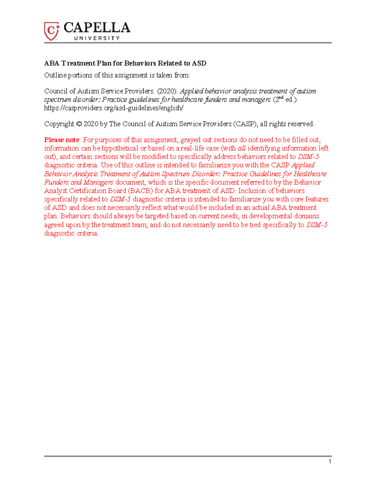 ABA Treatment Plan for ASD: Liam Smith's Case Study Outline - Studocu