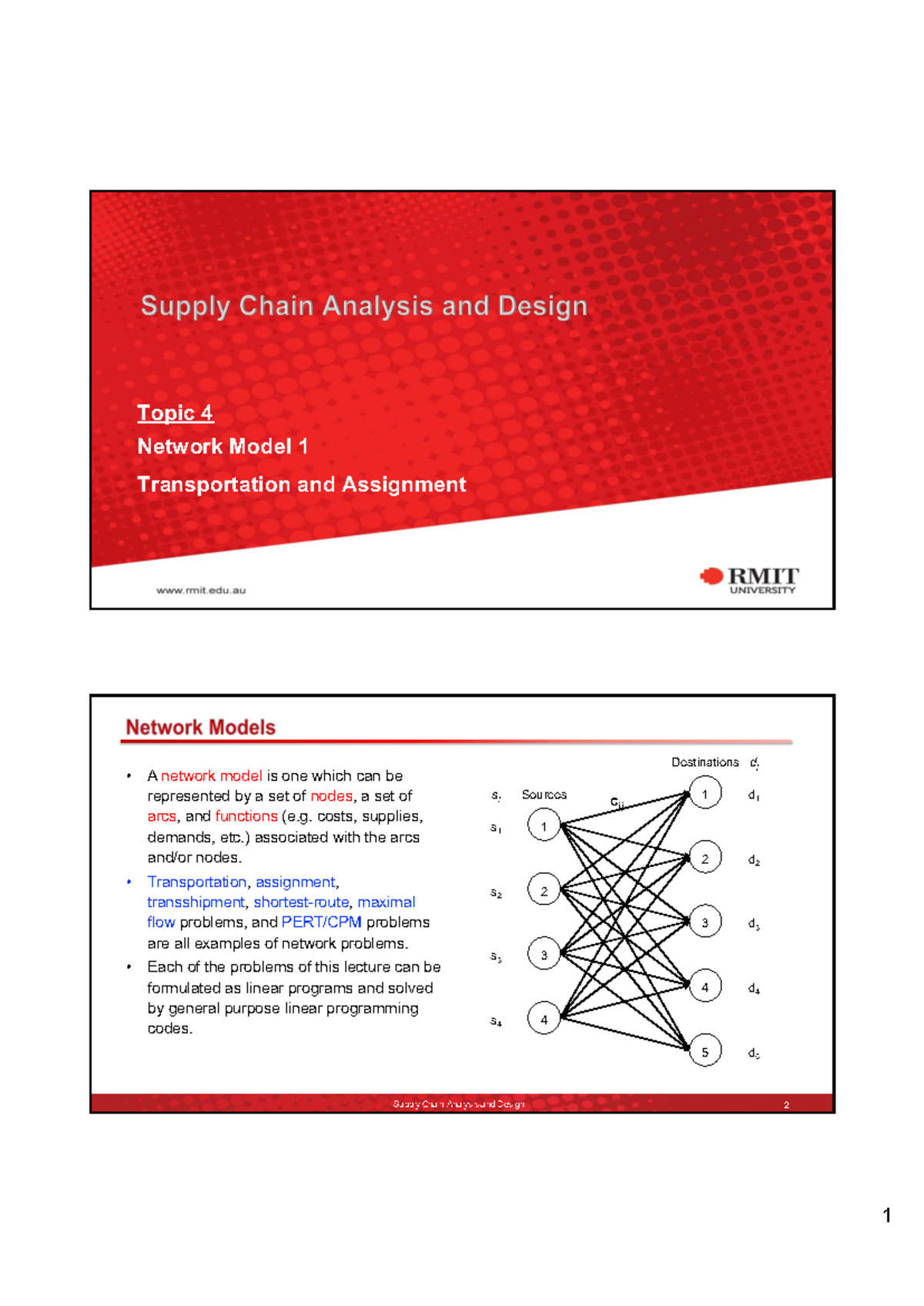 SCAD L04 - Assignment 1: Network Modeling in Transportation LP - Studocu