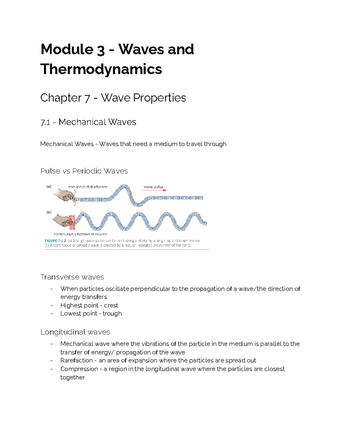 Module 3 - Waves & Thermodynamics: Key Concepts & Principles - Studocu