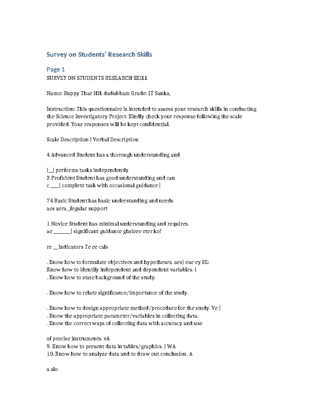 Survey Instrument Validation Rating Scale - See discussions, stats, and ...