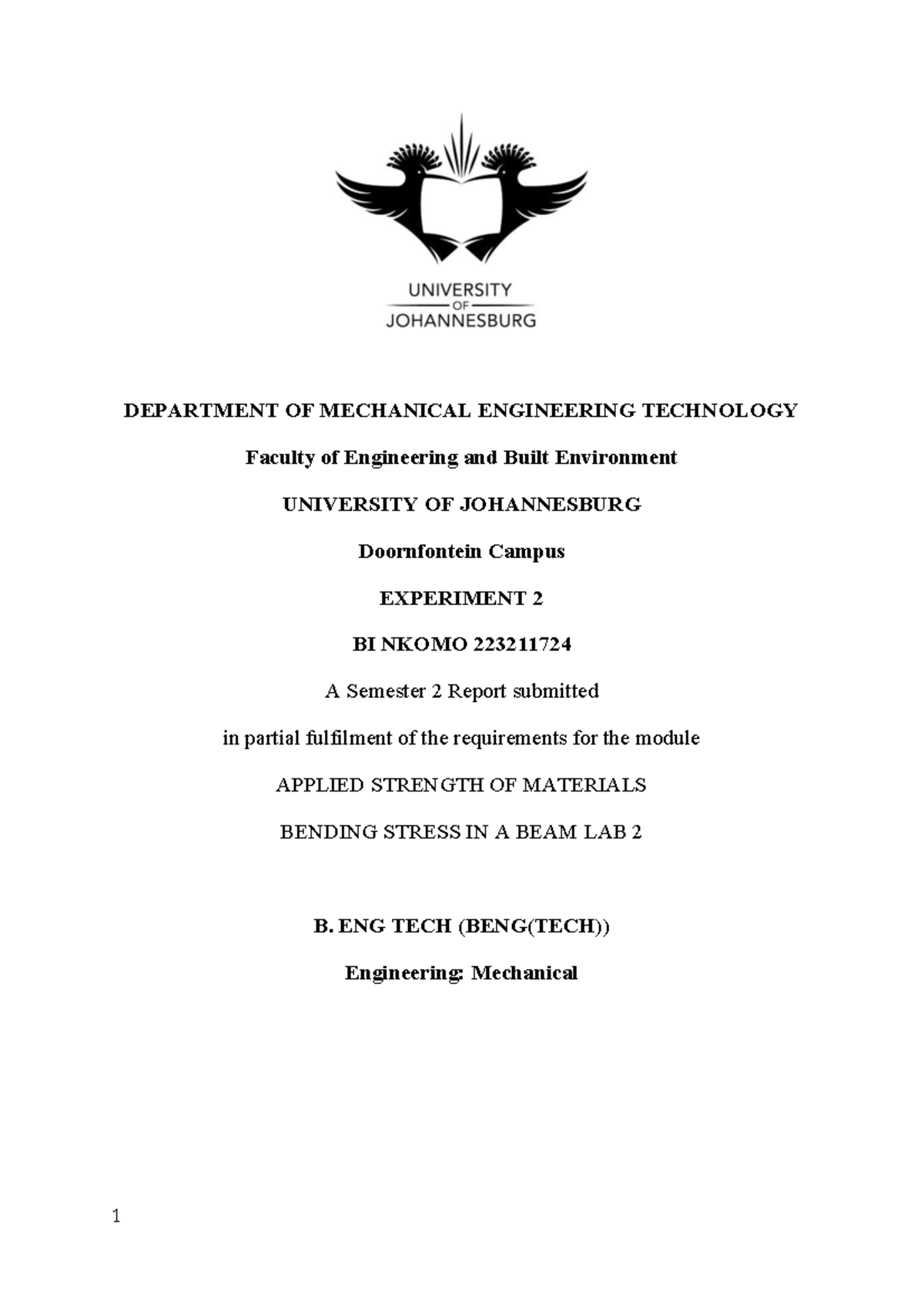 APPLIED STRENGTH OF MATERIALS LAB 2: BUCKLING OF STRUTS REPORT - Studocu