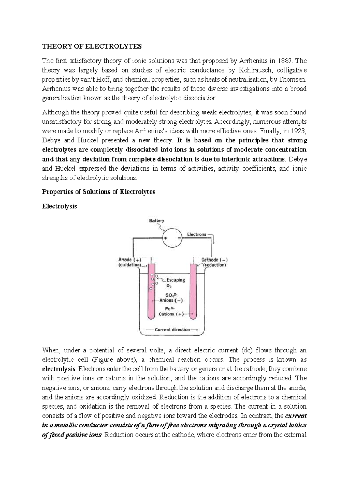 PHCT214 - Theory of Electrolytes: Concepts and Applications - Studocu