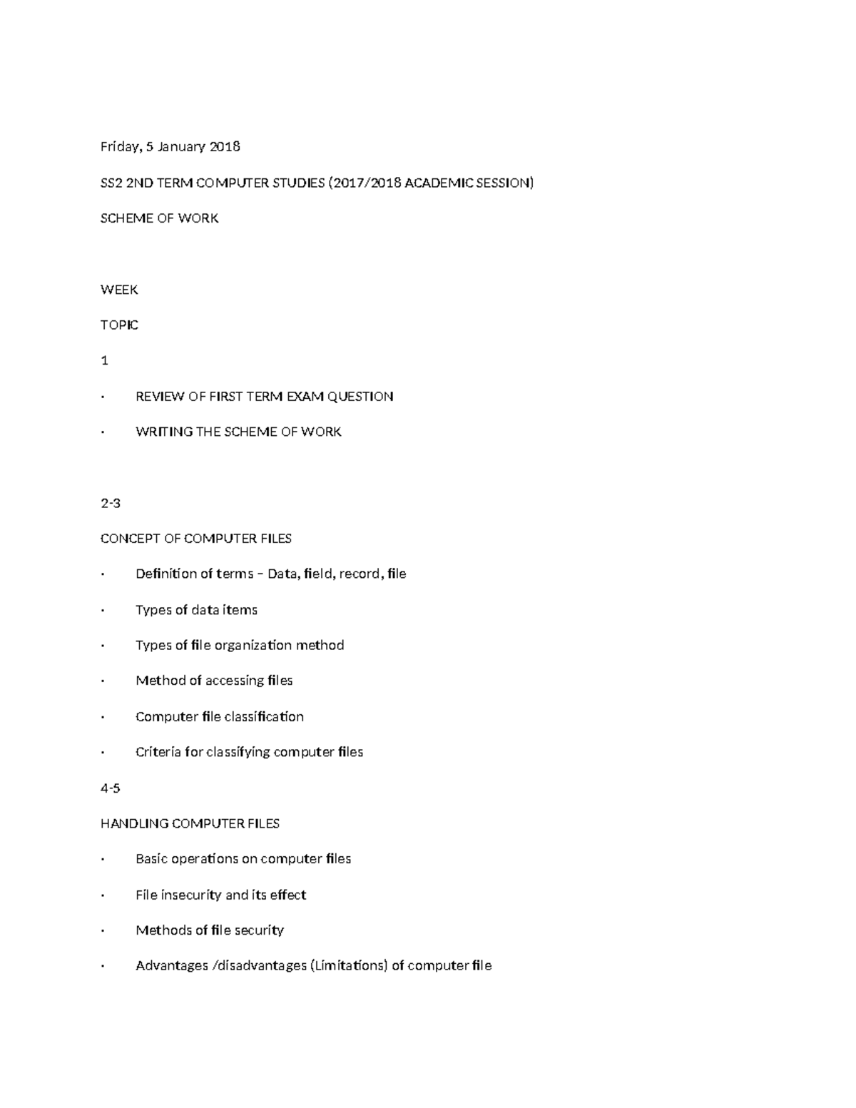 ICT for ss2 second term - During the class we were urged to take notes ...