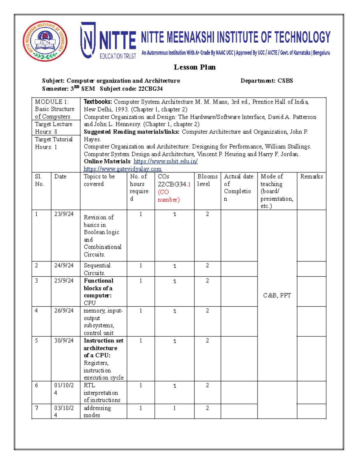 COA Lesson Plan template new final 12345 - Lesson Plan Subject ...