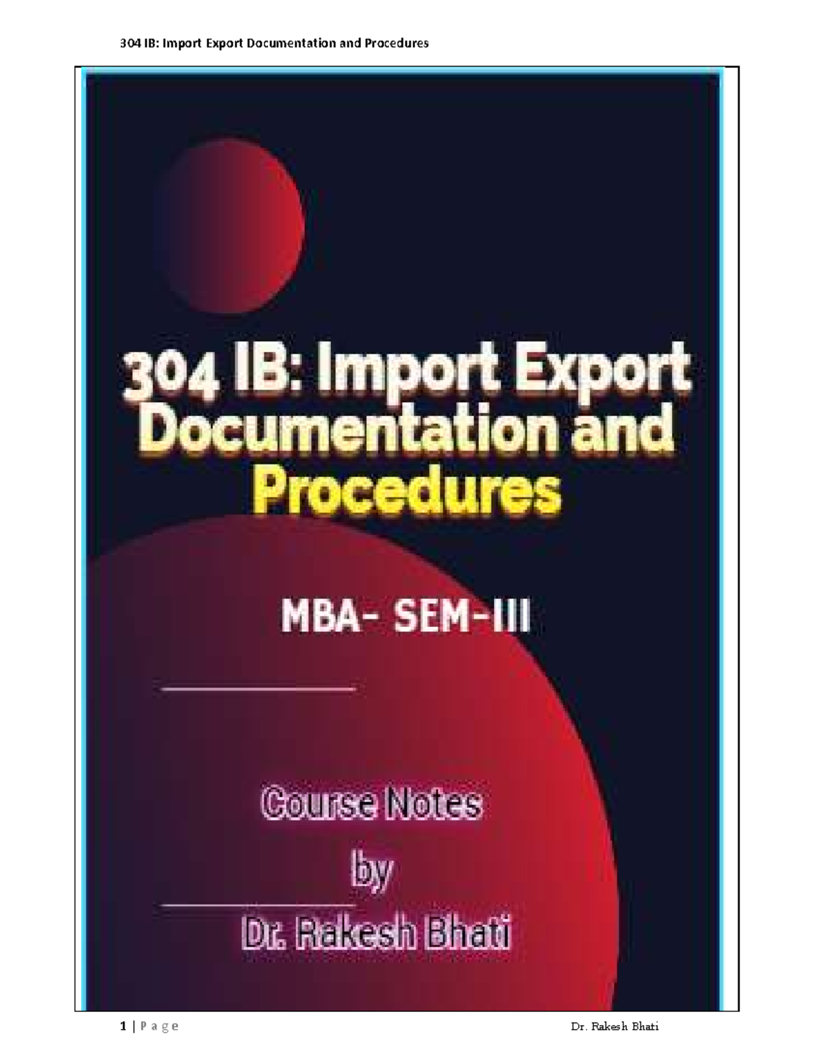 Importexportdocumentationandprocedures-231109105827-11b0052a - Semester ...