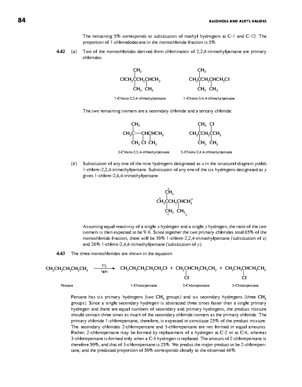 Organic Chemistry 4th Ed: 84 Alcohols & Alkyl Halides Solutions - Studocu
