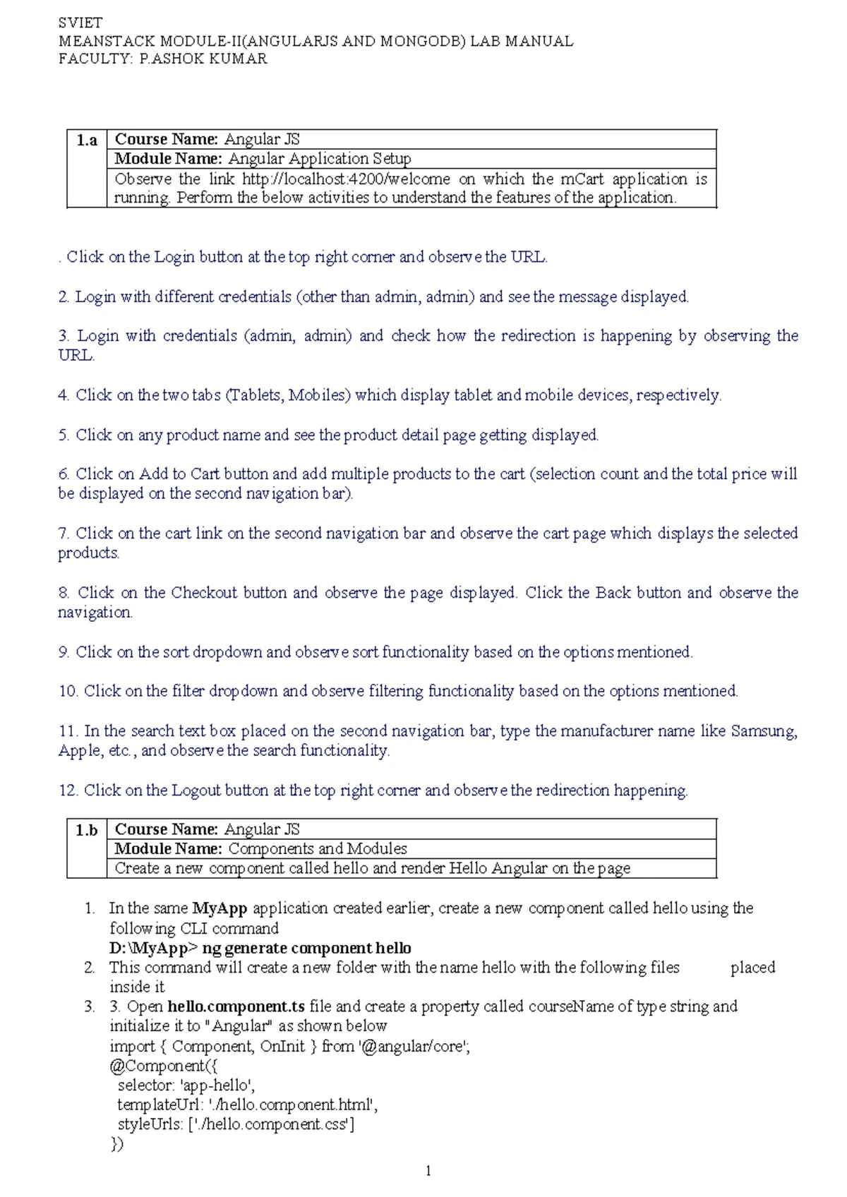 MEANstack LE Manual - bbvbvvvv - Experinment-1a: Aim: Include the ...