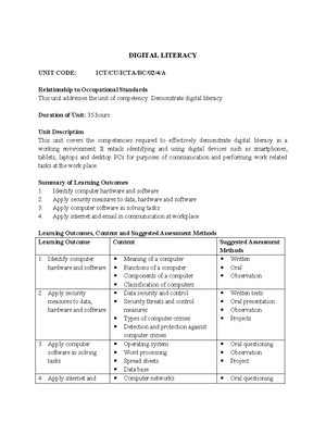 Digital Literacy Level 4 Introduction - DIGITAL LITERACY LEVEL 4 ISCED ...