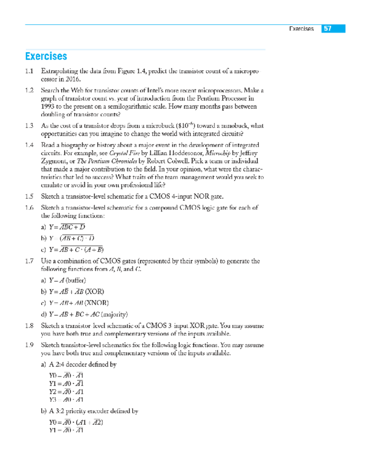 CMOS Logic Design Exercises (Course Code: CMOS-1-6) - Studocu