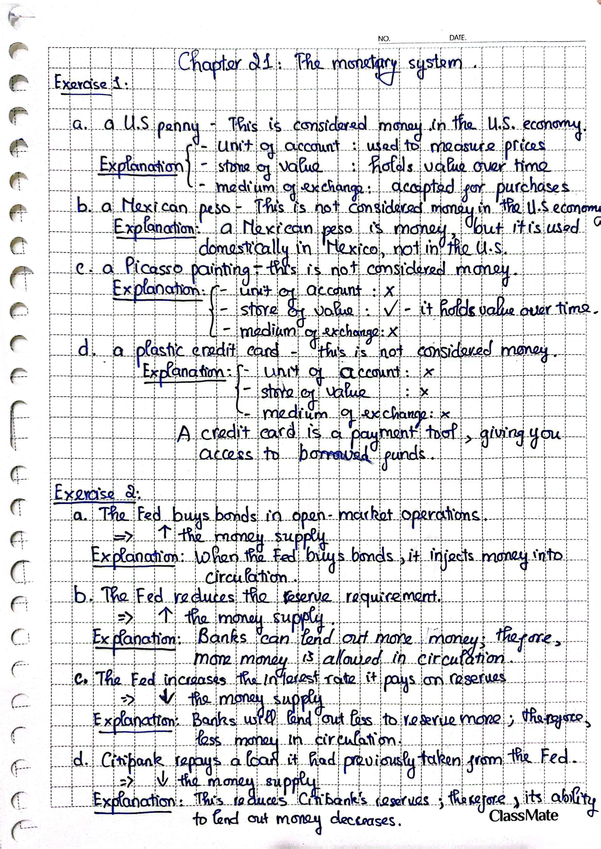 Chapter 21: The Monetary System - Macro Exam Notes (Macro 101) - Studocu
